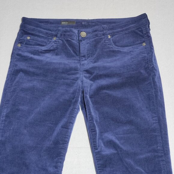 KUT from the Kloth corduroy pants women's size 10 blue colour Diana Skinny - Picture 2 of 14